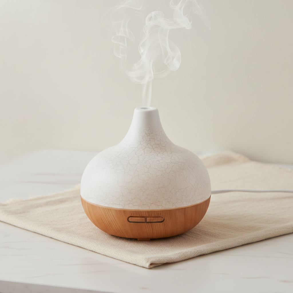 Essential Oil Aroma Diffuser Santorini - Shell Effect USB Diffuser with Timer