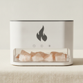 Flame Effect Aroma Diffuser with Himalayan Salt Chamber - White