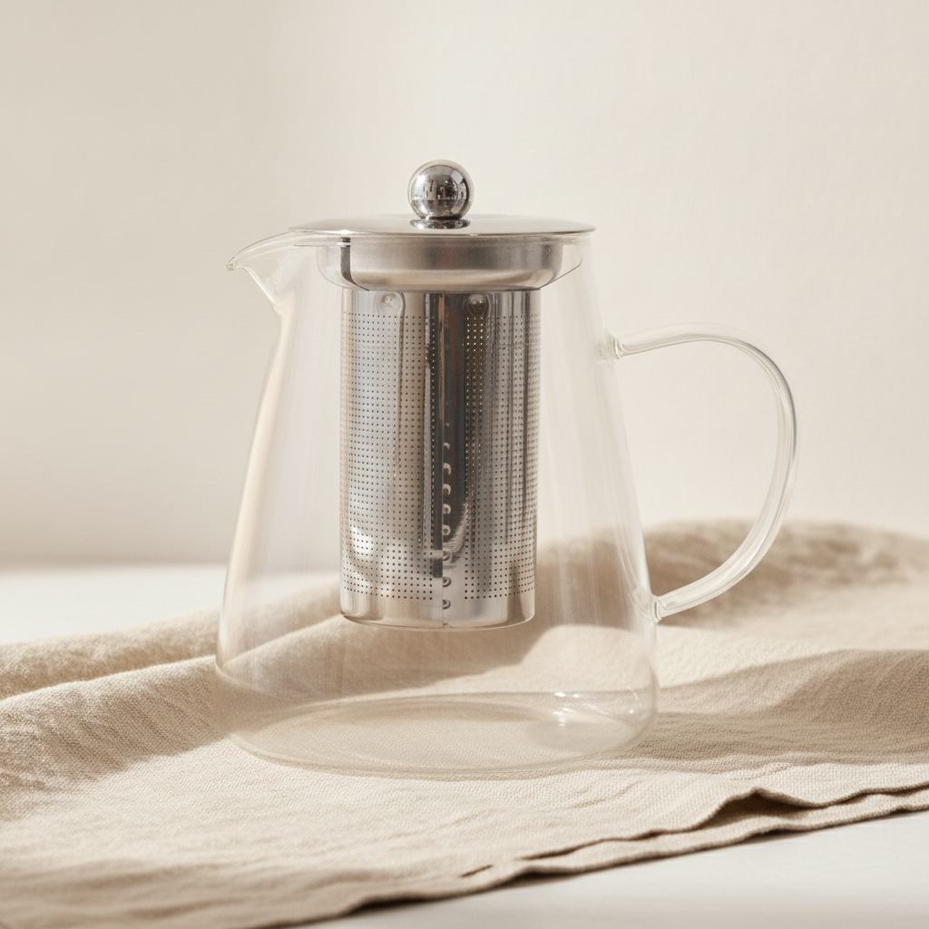 Glass Infuser Teapot - Flask Shape - 950ml