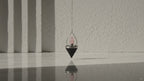 Gemstone Lantern of Life Pendulum - Black Agate & Rose Quartz, slow close-up