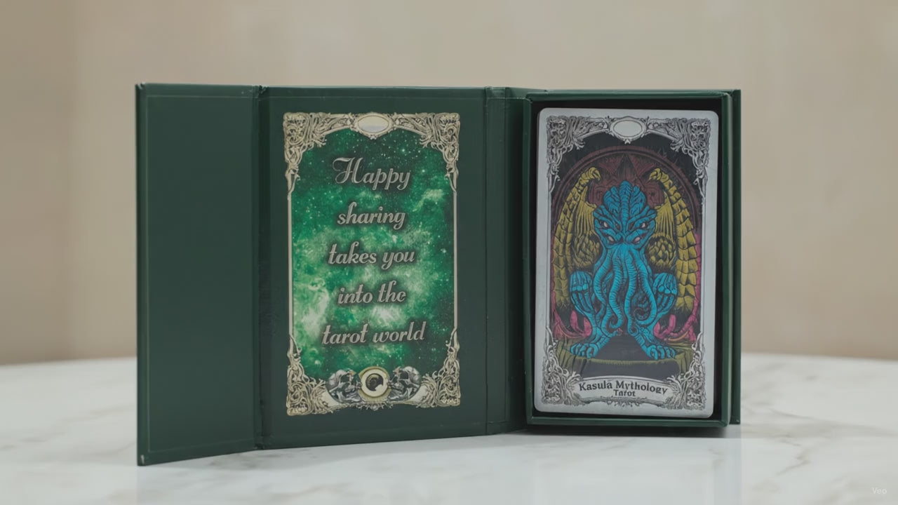 Foil Tarot Card Set - Kesulu Mythology - with booklet, slow close-up