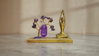 Gemstone Yoga Garden - Sukhasana Pose - Amethyst - Tilted Tree - 100 chipstones, slow close-up