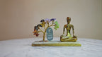 Gemstone Yoga Garden - Mudra Pose - Seven Chakra - Tilted Tree - 100 chipstones, slow close-up