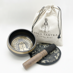 Hand Beaten & Engraved Singing Bowl Gift Set - 14cm - Yogi