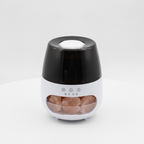 Black and white salt stone diffuser, pink Himalayan salt visible through the front window