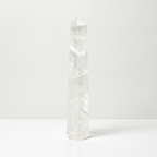 Tall six-sided clear quartz obelisk point - view 3