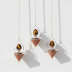 Gemstone Lantern of Life Pendulum - Sunstone & Tigereye
