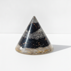 Orgonite Cone - Selenite and Black Tourmaline Copper - 90 mm