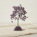 Amethyst chipstone tree on a purple orgonite base, on cotton-rag paper - view 5